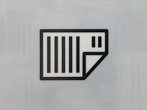 Symbol am Drucker - Druckseite nach oben einlegen einlegen